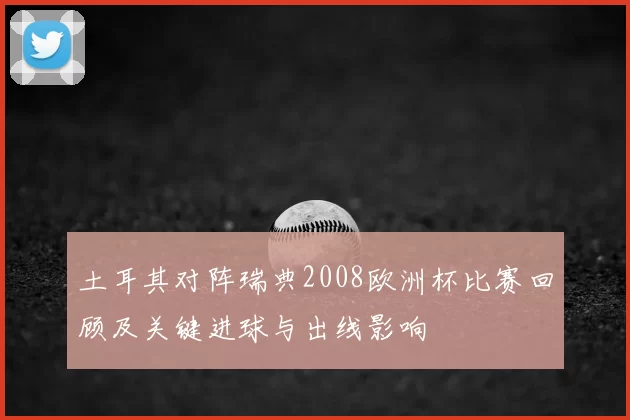 土耳其对阵瑞典2008欧洲杯比赛回顾及关键进球与出线影响